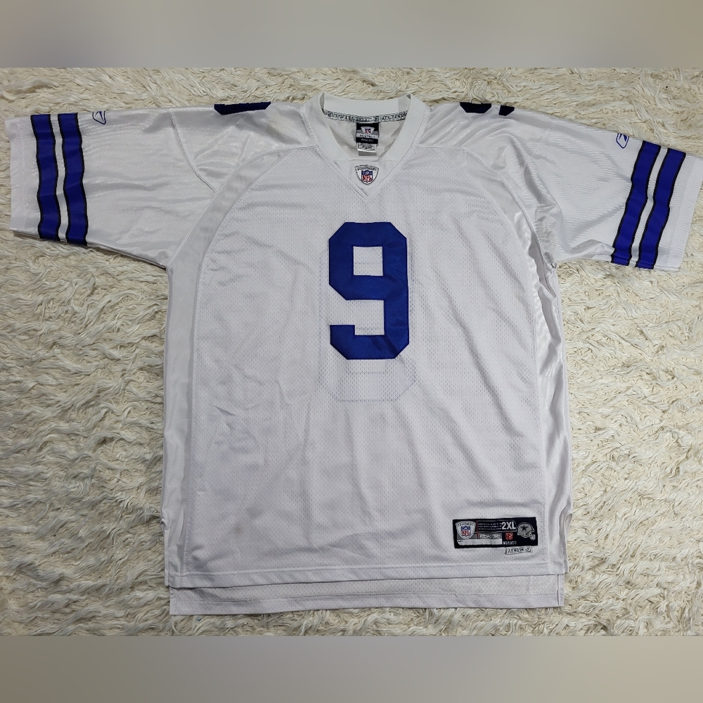 Vintage Reebok  NFL Dallas Cowboy Tony Romo 9 White Jersey Mens XXL On Field